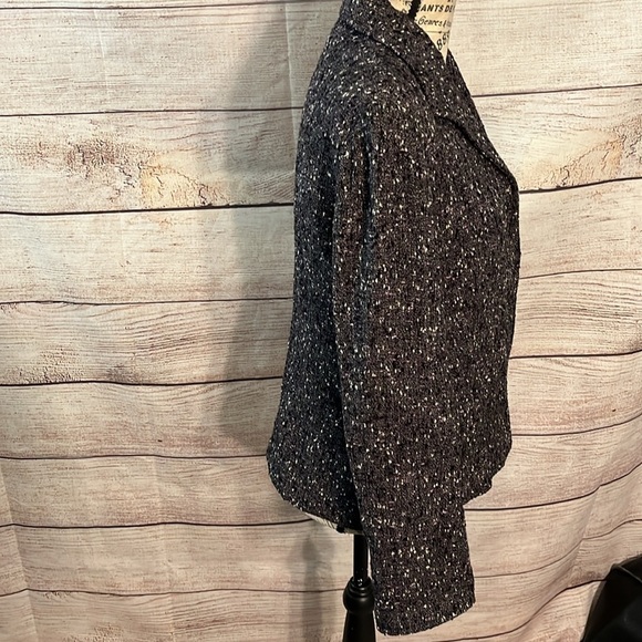 Lafayette 148 Tweed Blazer Size 8 8P Petite Purple Pockets - Picture 4 of 9